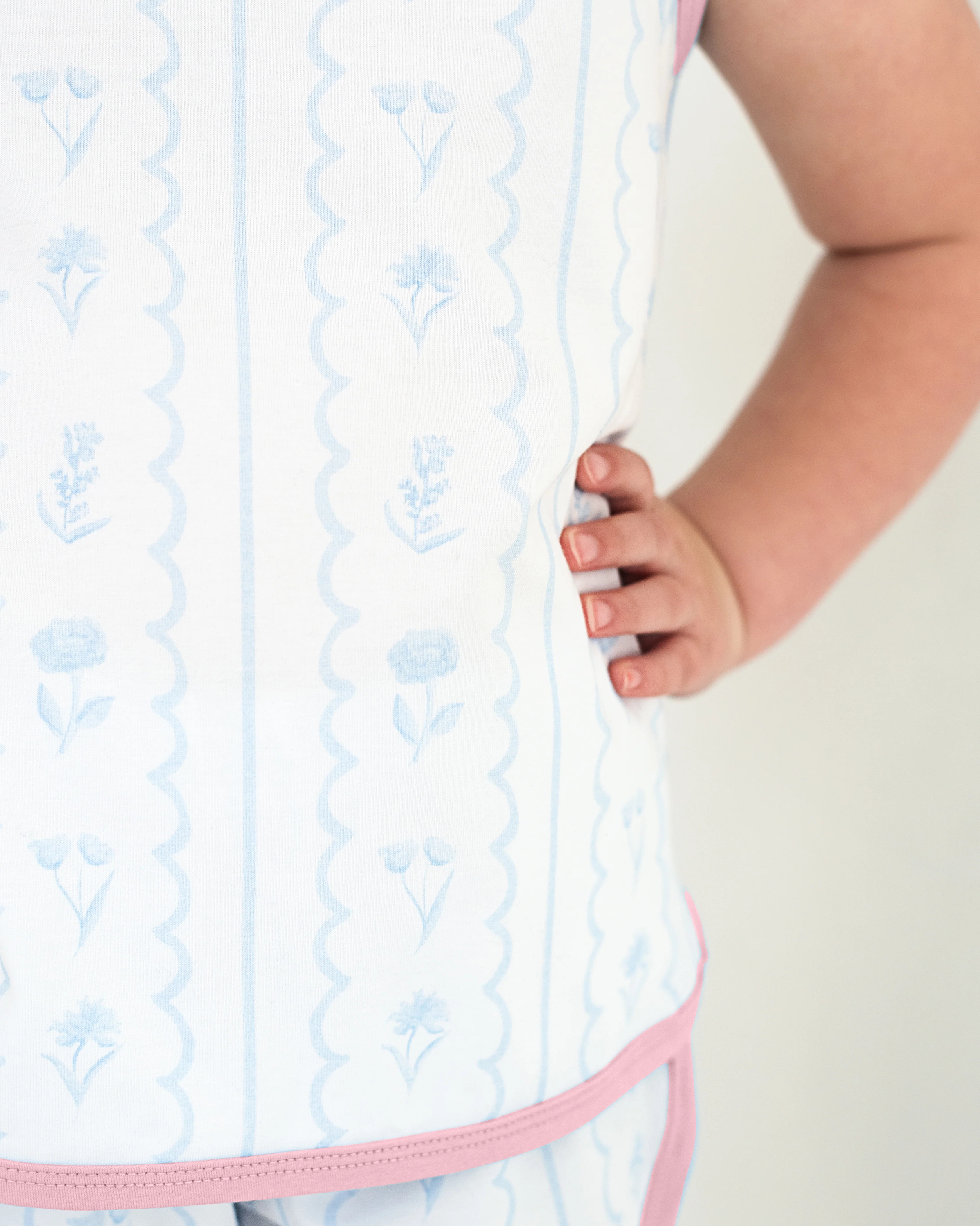 Blue Floral Stripe Knit Play Set - Image 4