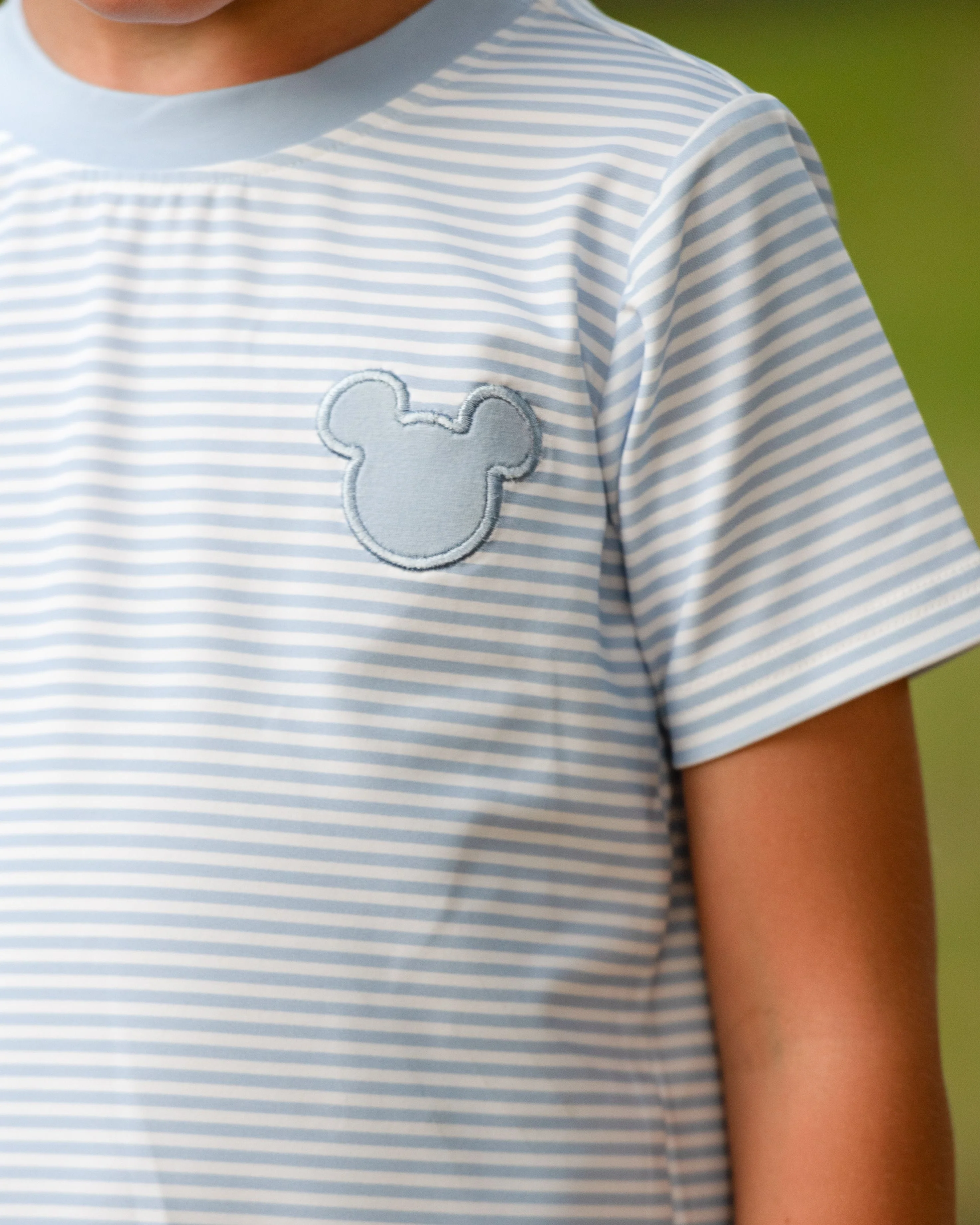 Blue Stripe Knit Mouse Ears Shirt - Image 3