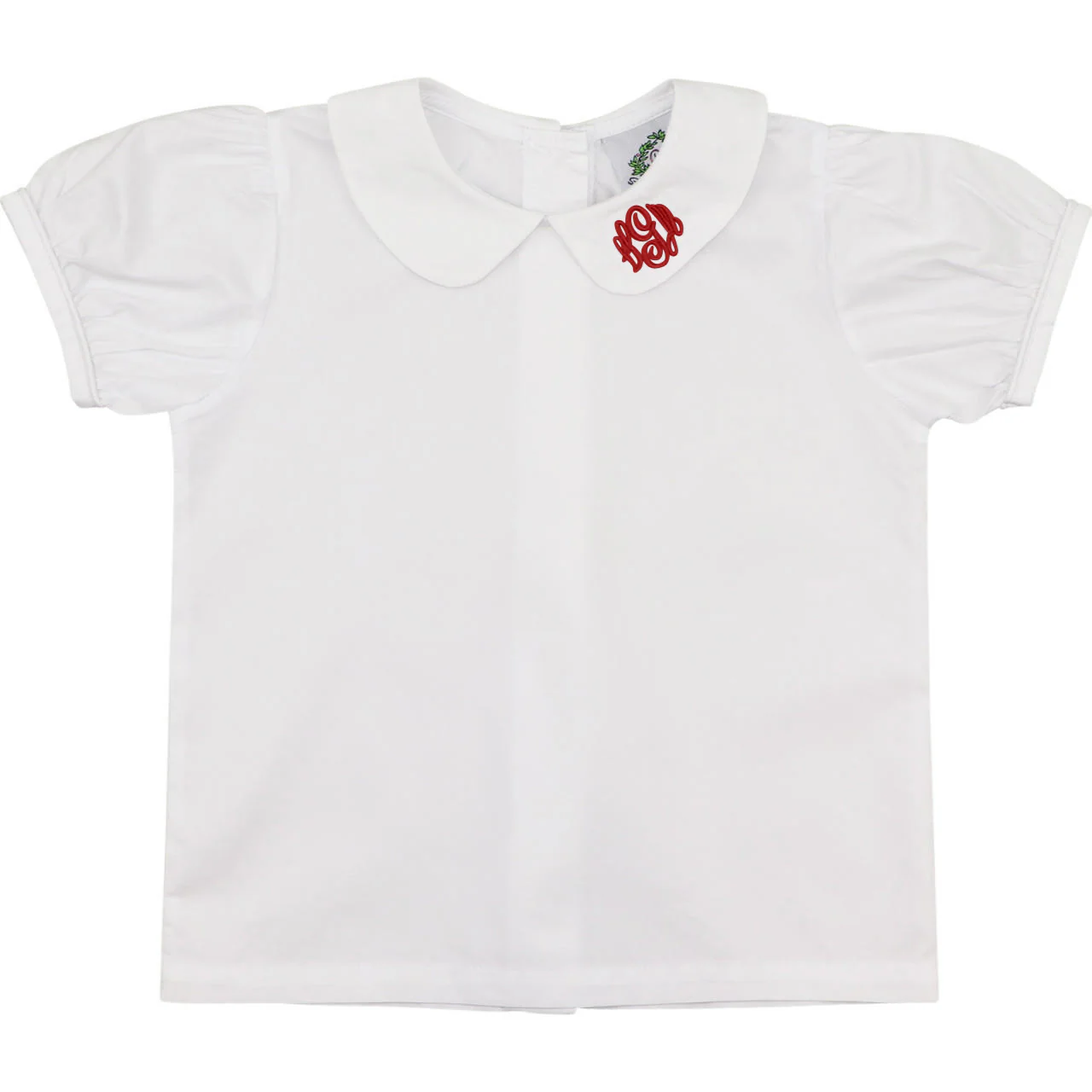 Girls White Peter Pan Shirt - Image 5