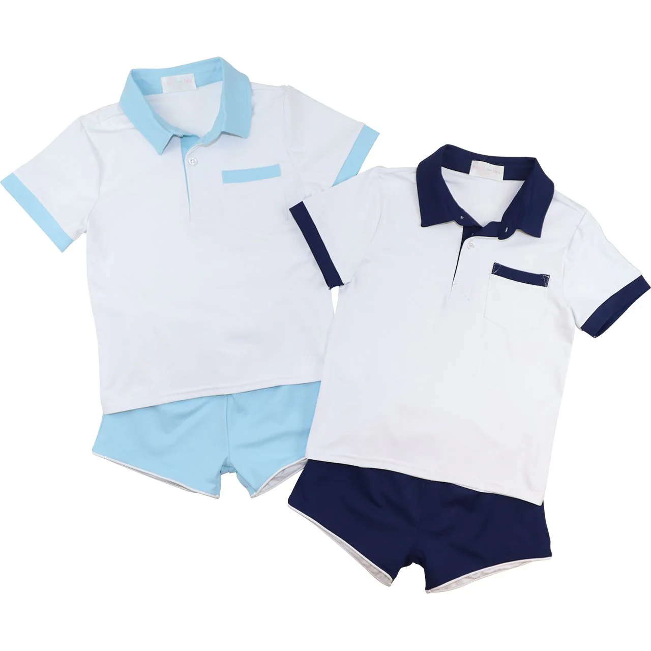 Navy And White Performance Polo Short Set - Image 6