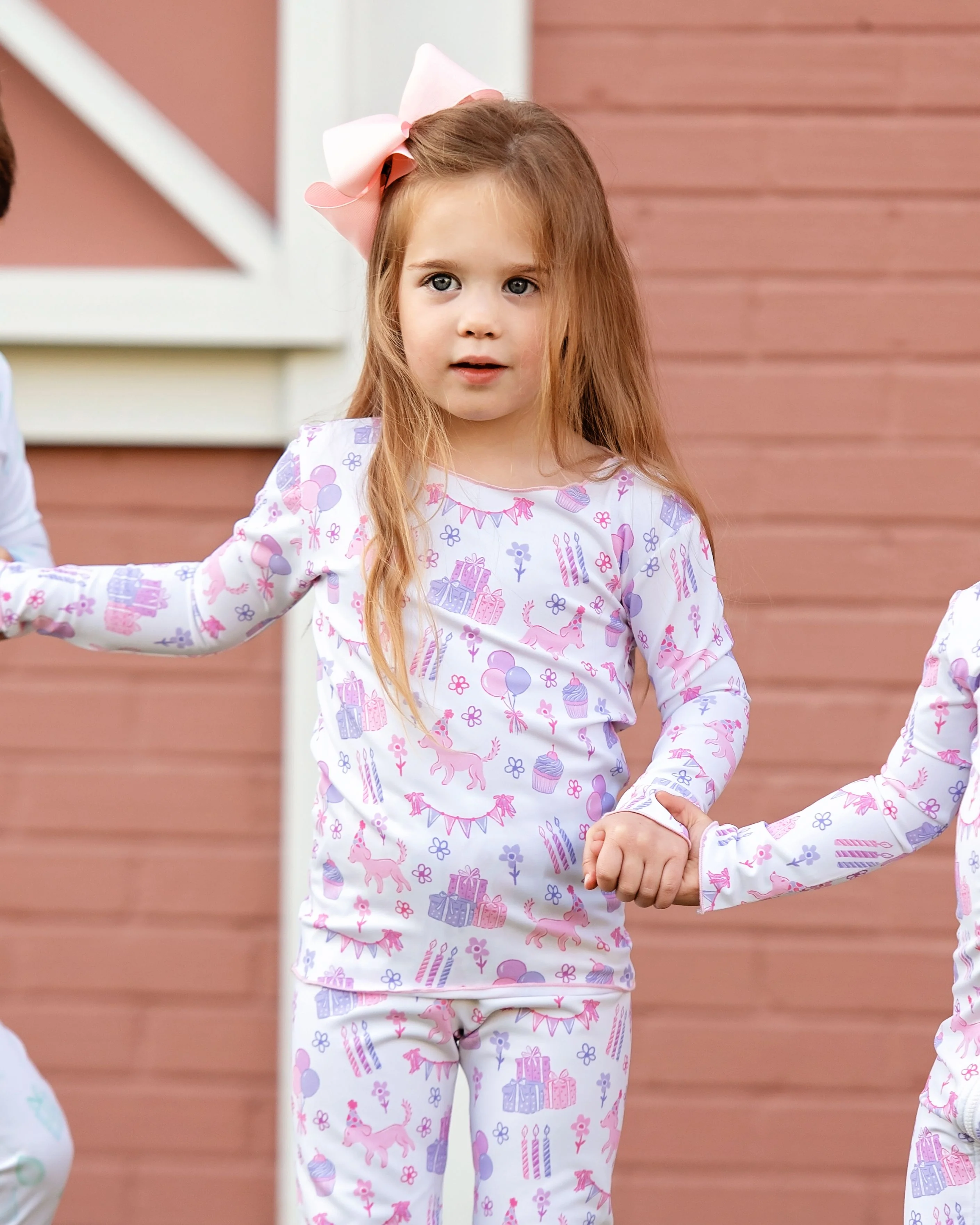 Pink And Purple Birthday Print Knit Pajamas - Image 3